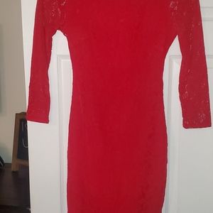 Red Velvet pattern mini dress